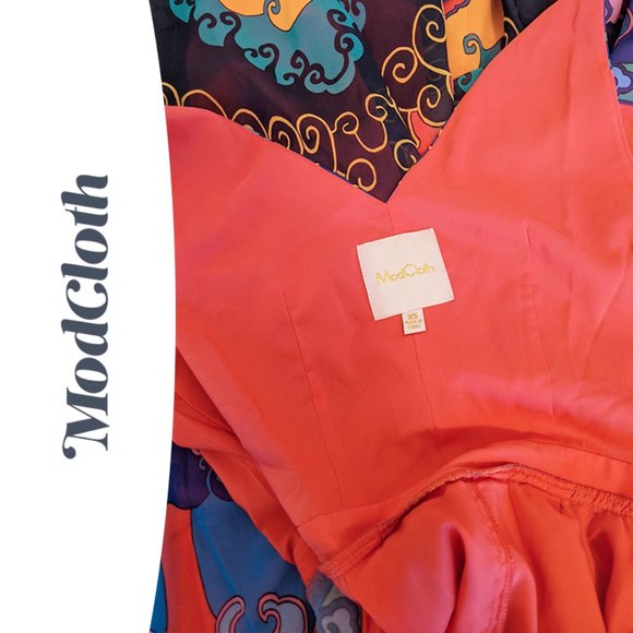 Modcloth Maxi Dress in Indigo Rainbow with Pockets - Picture 5 of 6